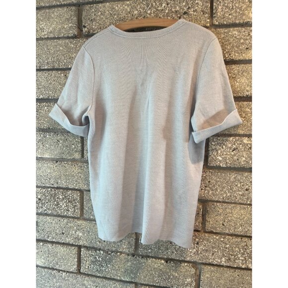 Madewell Womens Light Gray Short Sleeve Sweater Top Size L - Picture 6 of 7